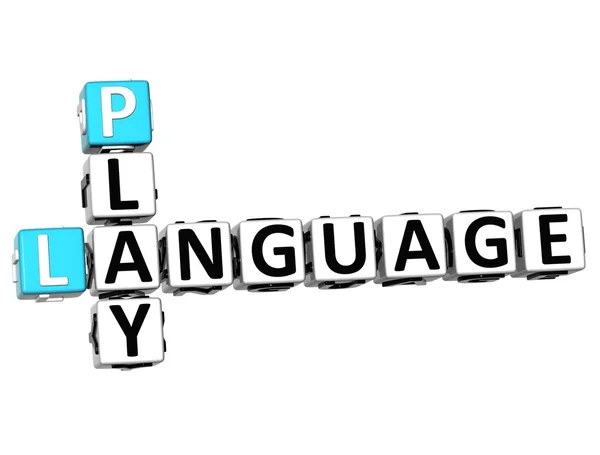 3D Play Language Palavra cruzada — Fotografia de Stock