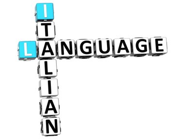 3D Italian Language Crossword clipart