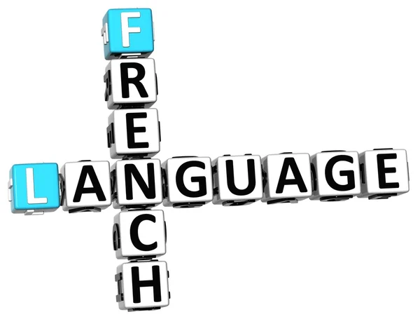 Crucigrama de idioma francés 3D — Foto de Stock