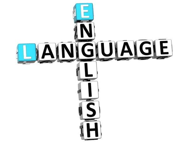 3D Língua Inglesa Palavra cruzada — Fotografia de Stock