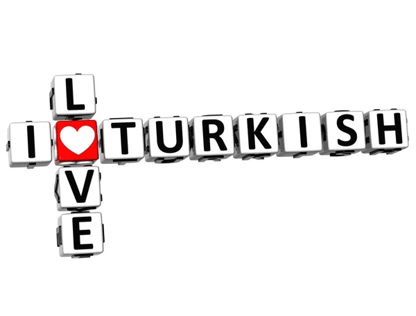 3d 我爱土耳其填字游戏 — 图库照片