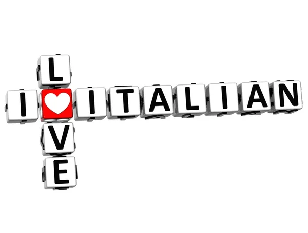 3D I Love Crucigrama italiano — Foto de Stock