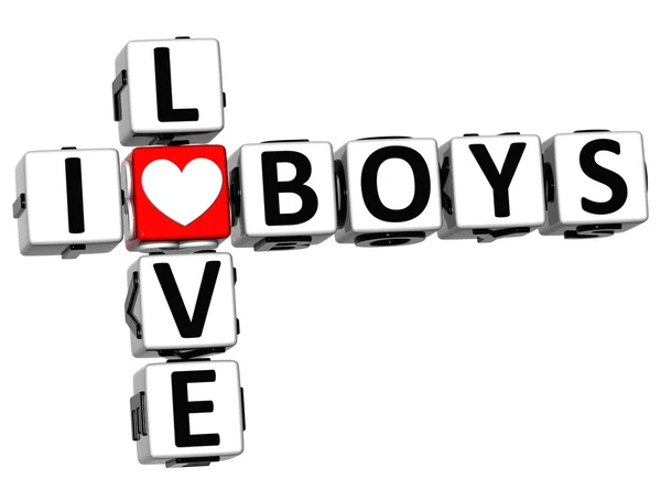 Crucigrama 3D I Love Boys —  Fotos de Stock