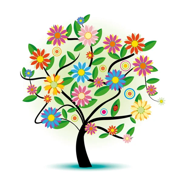 Color tree illustration — Stock Vector