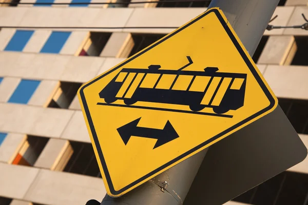 Tramvay işareti — Stok fotoğraf