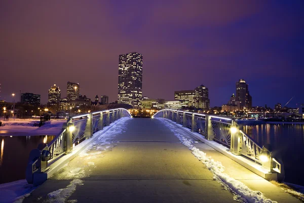 Milwaukee'de kış günbatımı — Stok fotoğraf