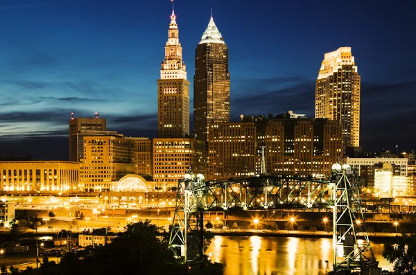 Cleveland during blue evening — Stock Photo, Image