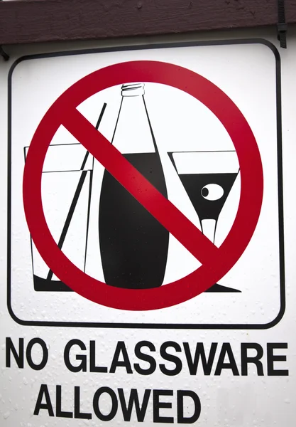 Não são permitidos objectos de vidro — Fotografia de Stock