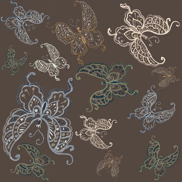 Бесшовный фон. Иллюстрационные бабочки . — стоковый вектор