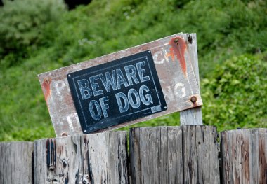 Unfriendly plate near a Camano island property clipart