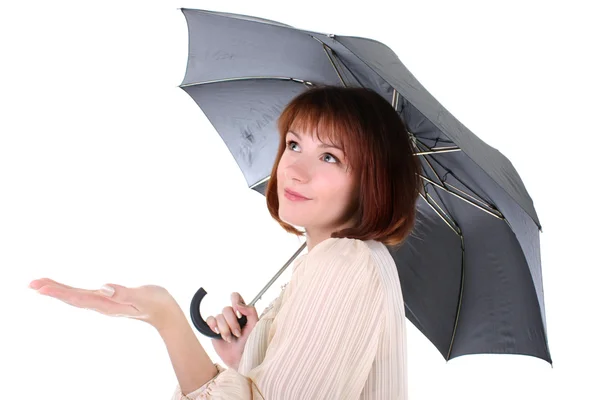 Cute woman with umbrella — Stock Photo, Image