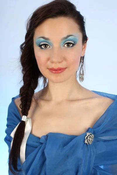 雪之女王在蓝色背景 — 图库照片
