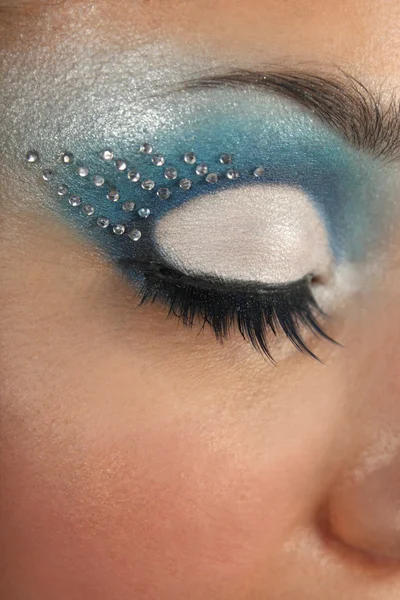Weibliche Auge mit blau-Make-up — Stockfoto