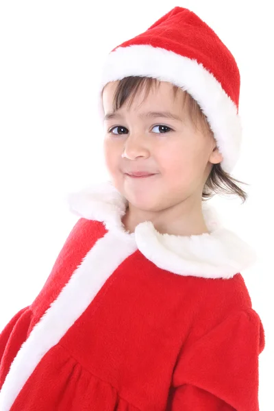 산타 옷에 smilinig 여자의 초상화 — 스톡 사진