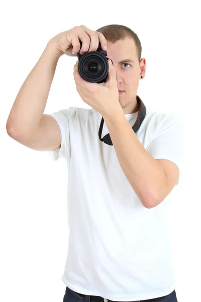 Photographer with dslr camera — Stock Photo, Image