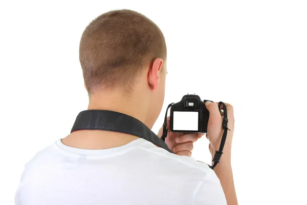Man with camera. copyspace — Stock Photo, Image