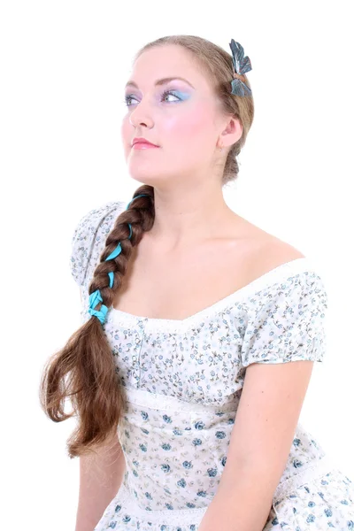 Porträt eines Mädchens mit langen Haaren — Stockfoto