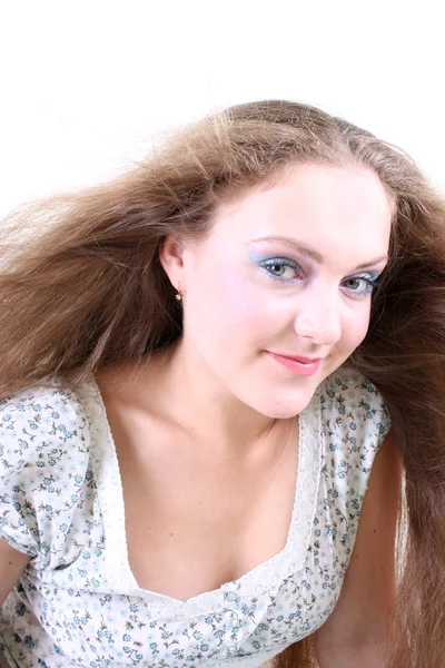 Dívka s létáním vlasy — Stock fotografie
