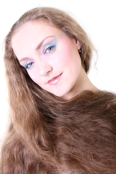 Porträt eines Mädchens mit langen Haaren — Stockfoto