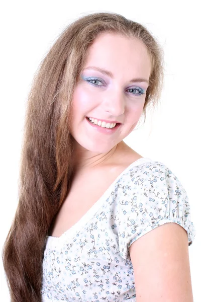 Ritratto di una ragazza con i capelli lunghi — Foto Stock