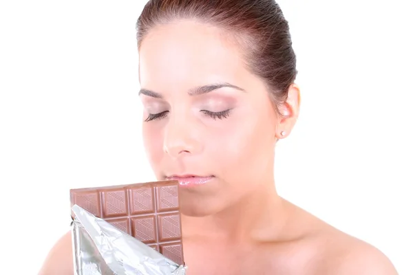 Femme au chocolat — Photo