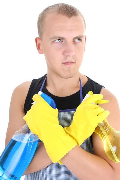 Mann bereit für Hausarbeit — Stockfoto