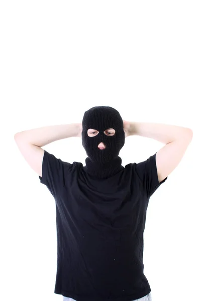 Överlämnade kriminella i en mask — Stockfoto
