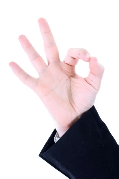 Mão, fazendo um sinal de ok — Fotografia de Stock
