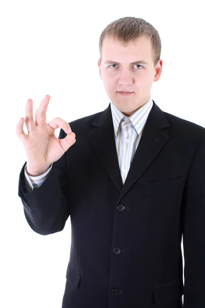 Businessman doing an ok sign — Stock Photo, Image