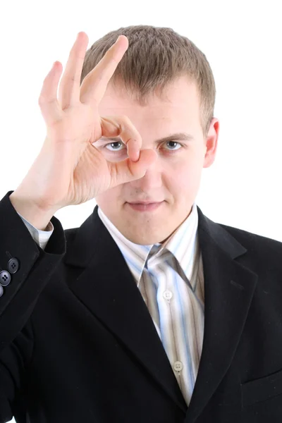 Businessman doing an ok sign — Stock Photo, Image