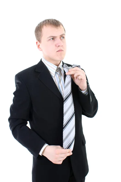 Businessman choosing tie — Stock Photo, Image