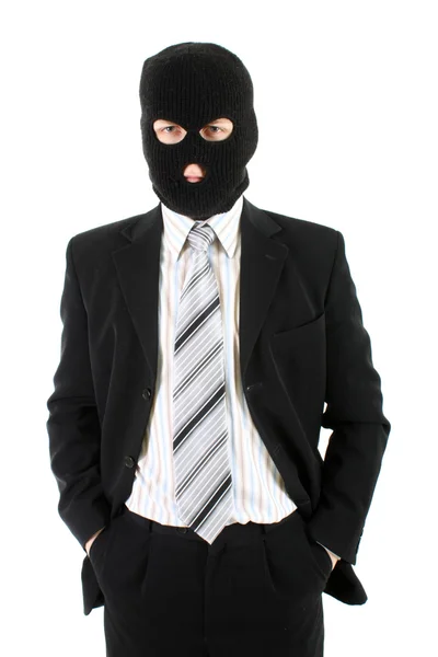 Hombre de negocios con máscara — Foto de Stock
