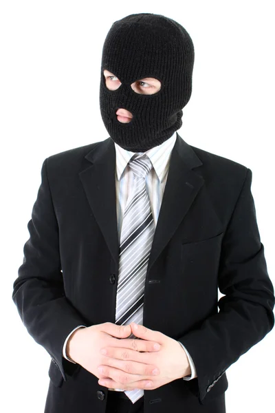 Hombre de negocios con máscara — Foto de Stock
