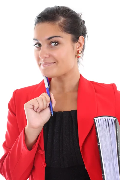 Businesswoman with book — Stock Photo, Image
