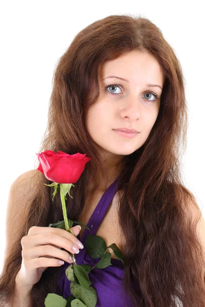 Portret van meisje met bloem — Stockfoto
