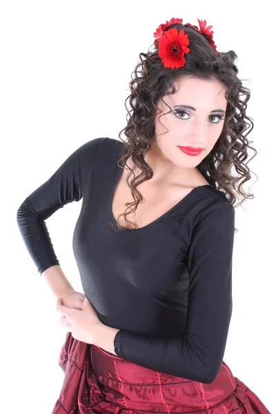 Portrét španělské tanečnice — Stock fotografie