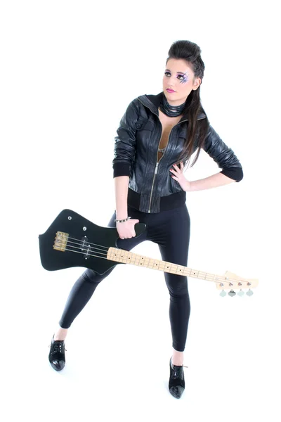 stock image Young beautiful girl with guitar