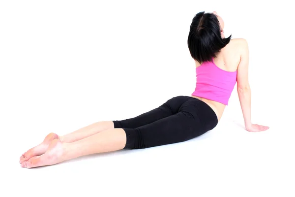 Kvinna som gör yoga — Stockfoto