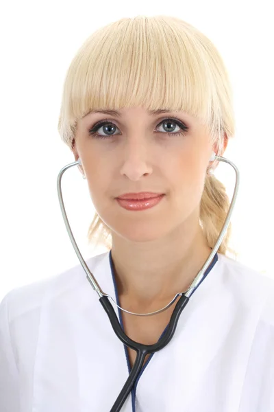 Portret van dokter vrouw met stethocsope — Stockfoto
