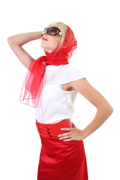 Dama glamorosa en rojo —  Fotos de Stock