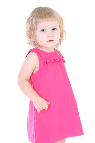 粉红色裙子的小女孩 — 图库照片