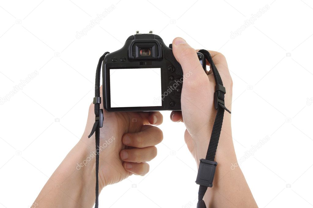 Dslr camera in male hands. copyspace Stock Photo by ©Di-Studio 11791528