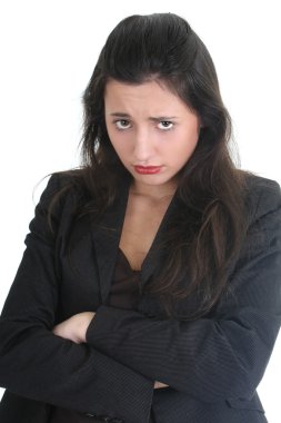 Business woman is very sad clipart