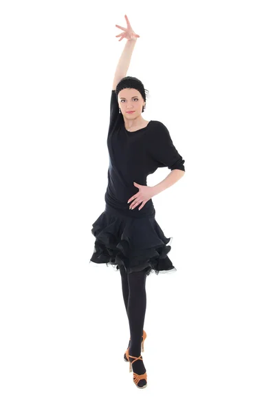Junge Latino-Tänzerin in schwarz posiert — Stockfoto