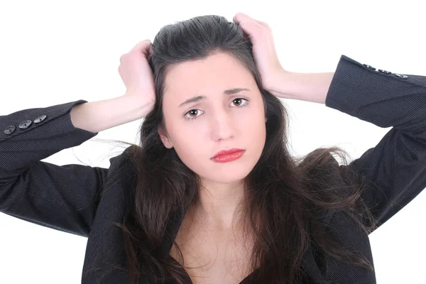Young businesswoman with a headache — Stock Photo, Image