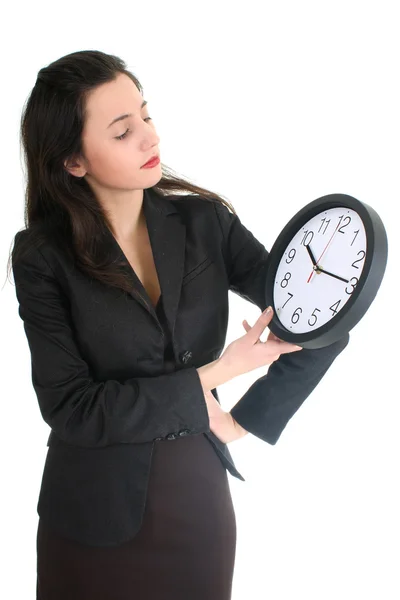 Businesswoman seriously looking at time — Stock Photo, Image