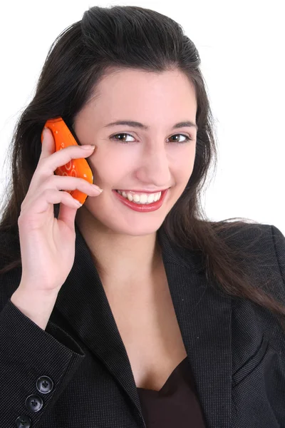 Bizneswoman przez telefon — Zdjęcie stockowe