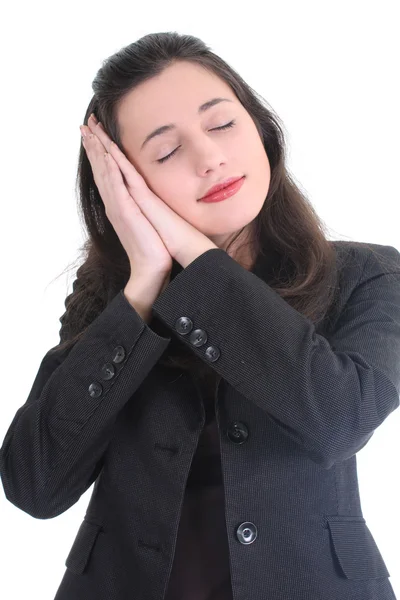 Business woman sleeping and dreaming about future — Stock Photo, Image