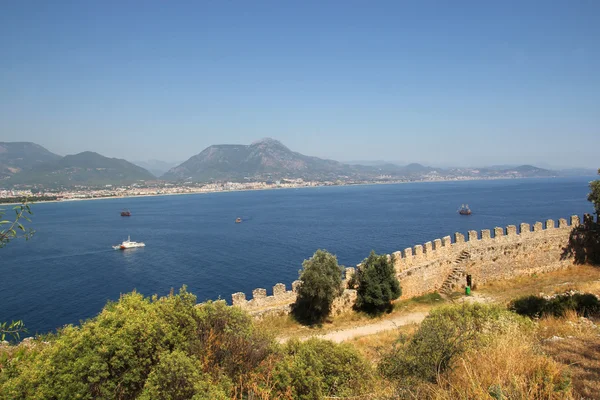 Zdi pevnosti v alanya, Turecko — Stock fotografie