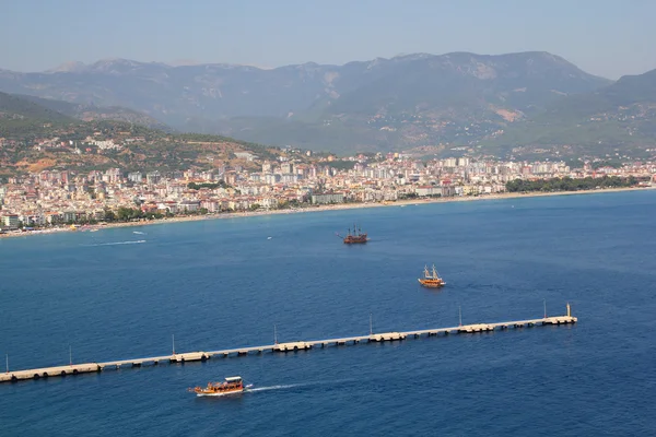 Jachtařský přístav v letovisku alanya, Turecko — Stock fotografie